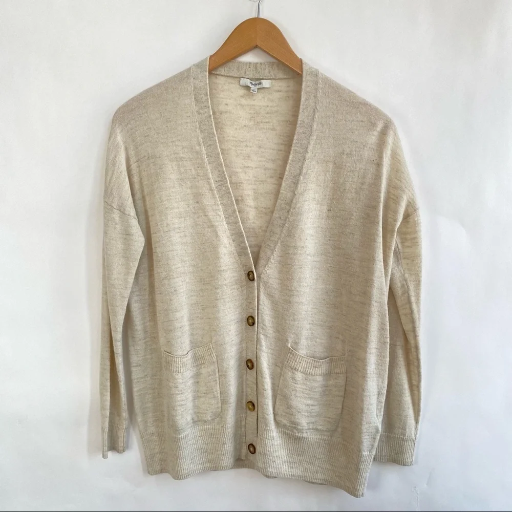 Madewell Tan Button Down Lightweight Cardigan - Picture 1 of 5